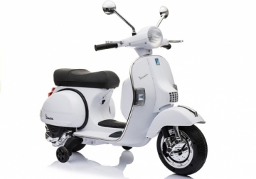 Vaikiškas elektrinis motociklas "Vespa", baltas 