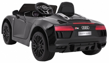 Vaikiškas elektromobilis AUDI R8 Spyder, juodas lakuotas