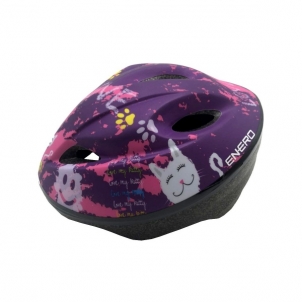 Vaikiškas reguliuojamas šalmas Enero Love Kitty, M (49-51cm), violetinis