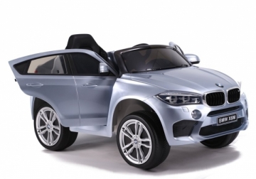 Vaikiškas vienvietis elektromobilis - BMW X6, sidabrinis