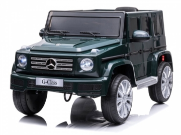 Vaikiškas vienvietis elektromobilis "Mercedes G500", tamsiai žalias 