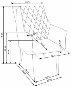 Virtuves krēsls K287 pelēks