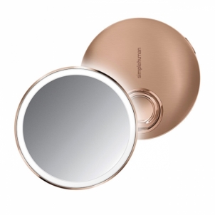 Veidrodis Simplehuman Pocket Rechargeable Cosmetic Mirror Sensor Compact with LED Lighting, 3x Magnification