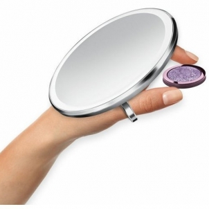 Veidrodis Simplehuman Pocket Rechargeable Cosmetic Mirror Sensor Compact with LED Lighting, 3x Magnification