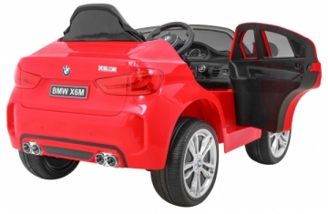 Vienvietis elektromobilis BMW X6M, raudonas