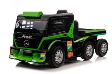 Vienvietis elektromobilis Mercedes XMX622B LCD su priekaba, žalias