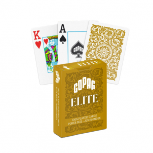 Žaidimo kortos Copag 1546 Elite Poker size - Jumbo index (auksinės)