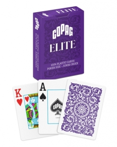 Žaidimo kortos Copag 1546 Elite Poker size - Jumbo index (purpurinės)