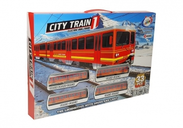 Žaislinis traukinys su bėgiais "City Train", 33 elementai