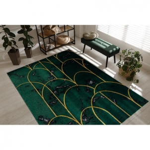 Žalias kilimas su aukso akcentais EMERALD Art deco | 140x190 cm