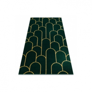 Žalios spalvos kilimas su aukso raštais EMERALD Art deco | 140x190 cm