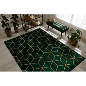 Žalios spalvos kilimas su auksto akcentais EMERALD Glamour | 140x190 cm