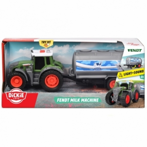 Žemės ūkio traktorius su pieno priekaba Dickie, 26 cm Rotaļlietas zēniem