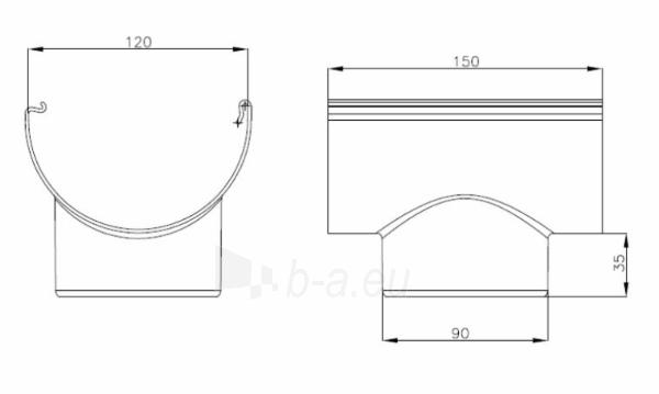 PLASTMO Latako nuolaja klijuojama (Nr.11) 90 mm (ruda) paveikslėlis 2 iš 2