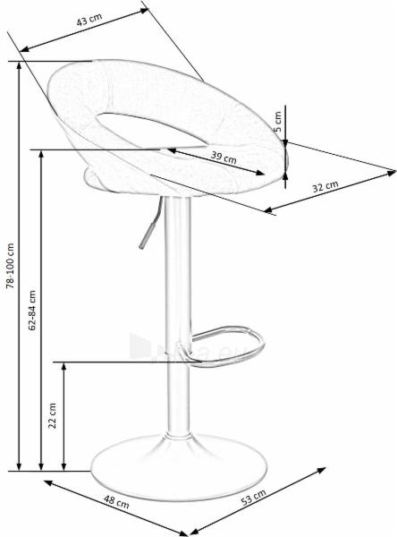 Bar chair H-102 black paveikslėlis 2 iš 2