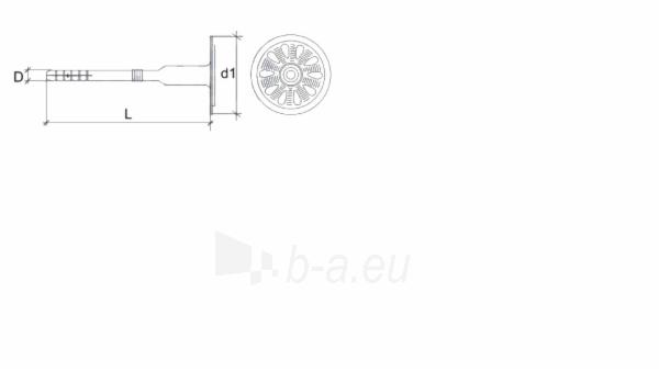 Kaištis šilumos izoliatorius 8x175 su metaline vinim WKTHERM-S, 200vnt. paveikslėlis 2 iš 2