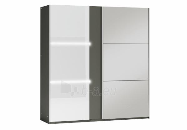 Cupboard TUNIS 200 grafitas/white sparkling paveikslėlis 1 iš 2