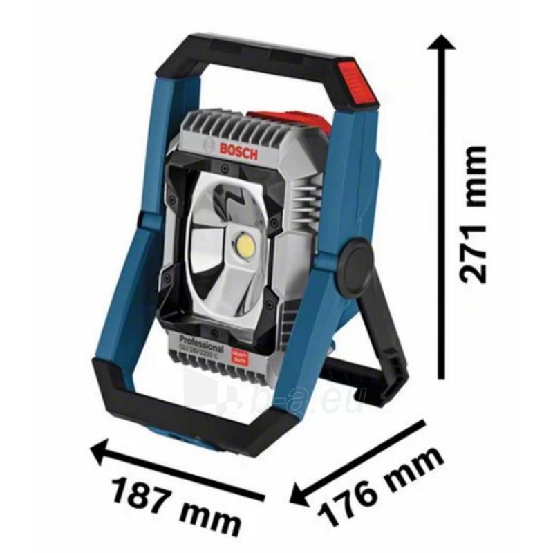 Akumuliatorinis LED prožektorius BOSCH GLI 18V-2200 C Solo paveikslėlis 2 iš 3