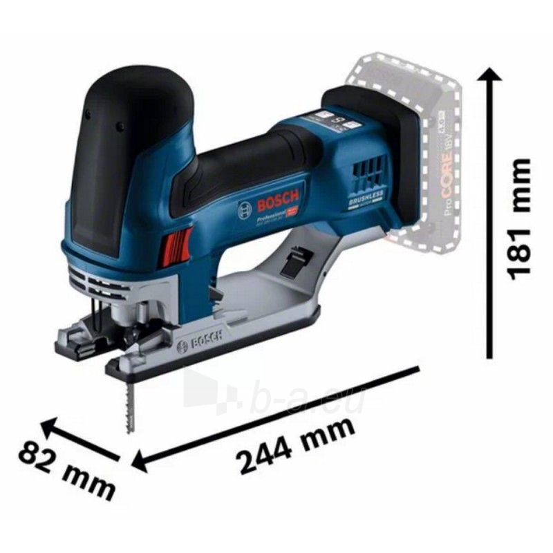 Akumuliatorinis siaurapjūklis BOSCH GST 18V-155 SC CT Solo paveikslėlis 3 iš 8