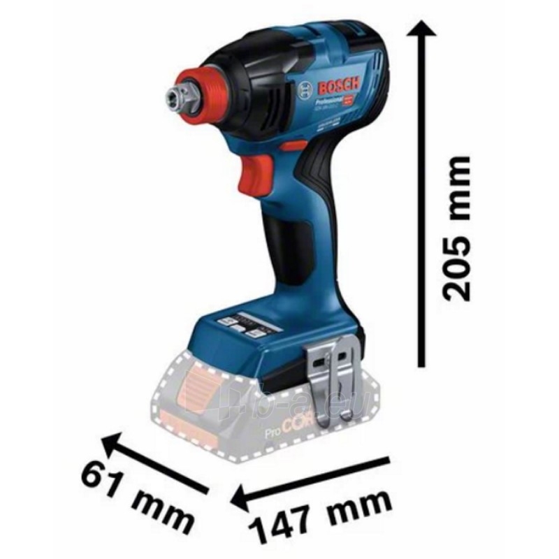 Akumuliatorinis smūginis suktuvas/veržliasukis BOSCH GDX 18V-210 C LB paveikslėlis 3 iš 8