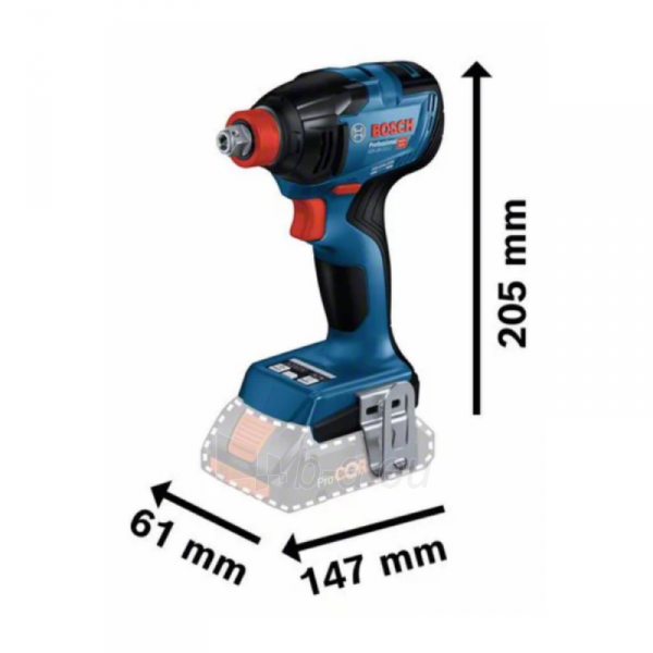 Akumuliatorinis smūginis suktuvas/veržliasukis BOSCH GDX 18V-210C, GCY 42 paveikslėlis 2 iš 7