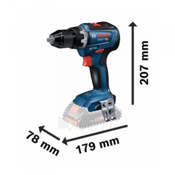 Cordless-gręžtuvas BOSCH GSR 18V-55 Solo paveikslėlis 2 iš 5