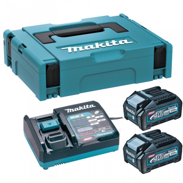 Akumuliatorių ir įkroviklio komplektas MAKITA 40V Max XGT 2x4,0Ah paveikslėlis 1 iš 2