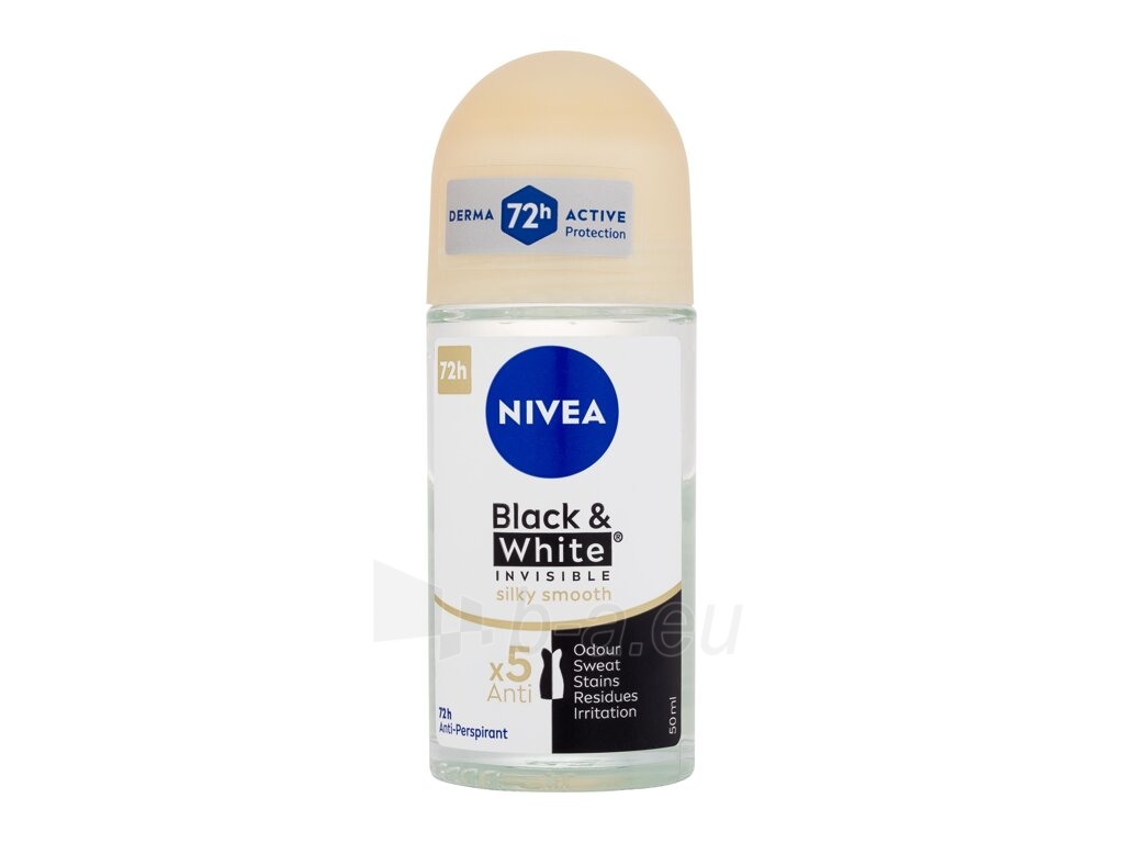 Antiperspirantas Nivea Black & White Invisible Silky Smooth 50ml 48h paveikslėlis 1 iš 1