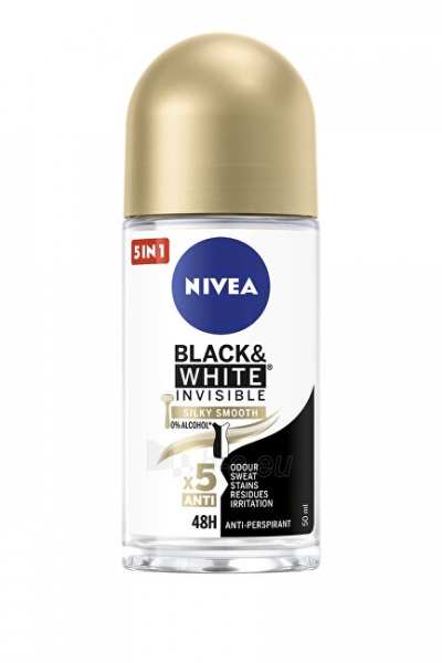 Antiperspirantas Nivea Invisible Black & White Silk and Smooth 50 ml paveikslėlis 1 iš 1