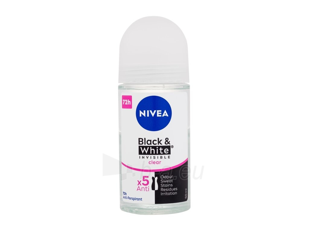 Antiperspirantas Nivea Invisible For Black & White 48h Antiperspirant 50ml Clear paveikslėlis 1 iš 1