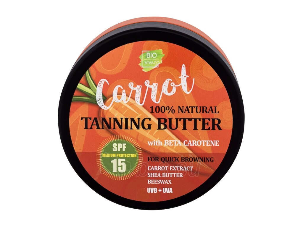 Apsaugos nuo saulės priemonė Vivaco Bio Carrot Suntan Butter 150ml SPF15 paveikslėlis 1 iš 1