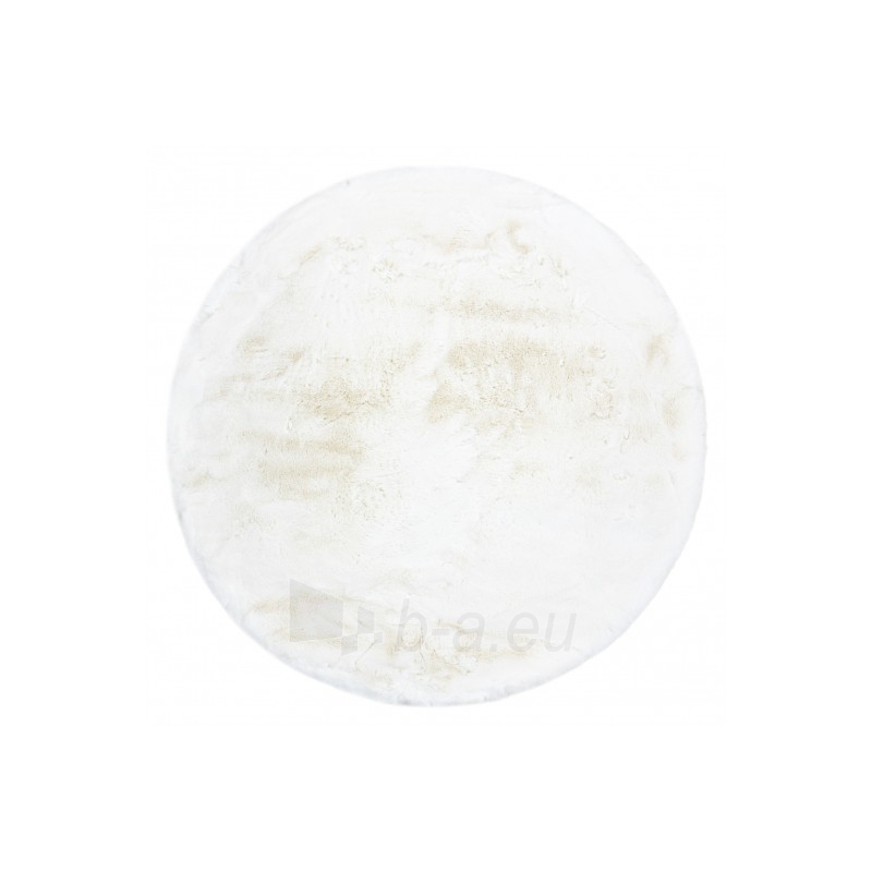 Apvalus baltas kailio imitacijos kilimas TEDDY | ratas 100 cm paveikslėlis 2 iš 16