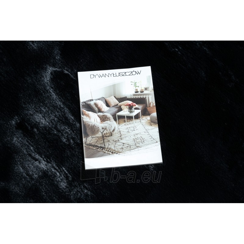 Apvalus juodas kailio imitacijos kilimas POSH | ratas 100 cm paveikslėlis 1 iš 17
