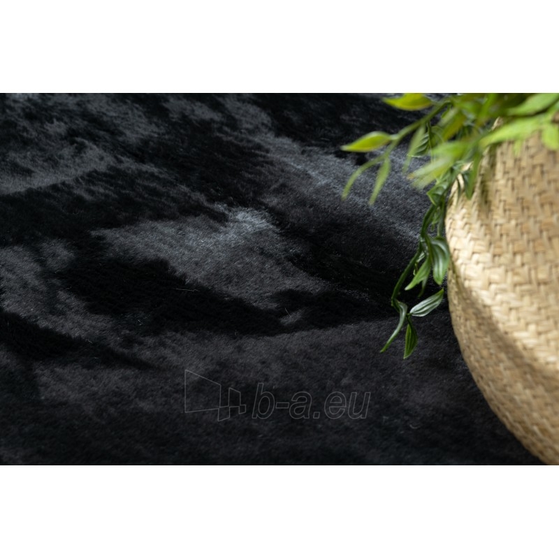 Apvalus juodas kailio imitacijos kilimas POSH | ratas 100 cm paveikslėlis 8 iš 17