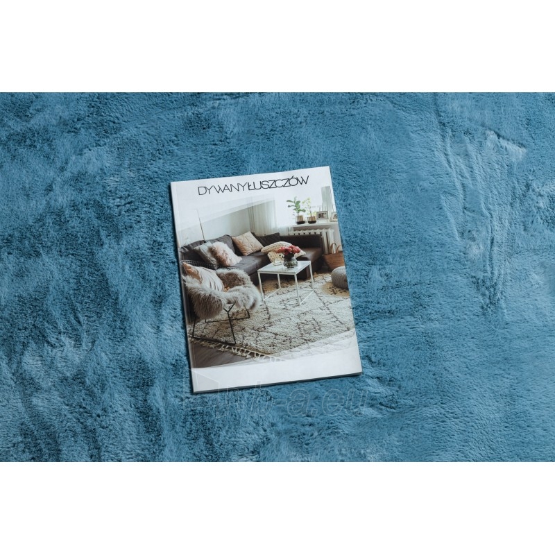 Apvalus mėlynas kailio imitacijos kilimas POSH | ratas 100 cm paveikslėlis 1 iš 17
