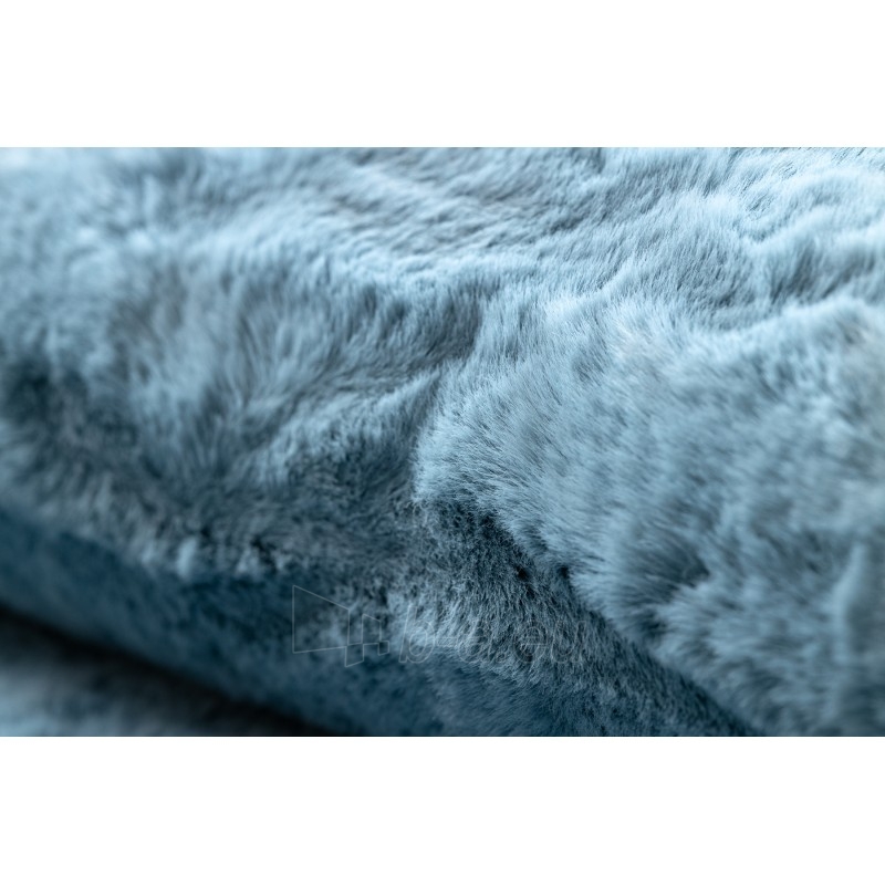 Apvalus mėlynas kailio imitacijos kilimas POSH | ratas 60 cm paveikslėlis 15 iš 17