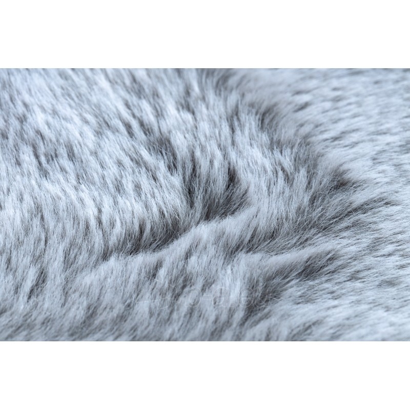 Apvalus pilkas kailio imitacijos kilimas LAPIN | ratas 100 cm paveikslėlis 5 iš 16