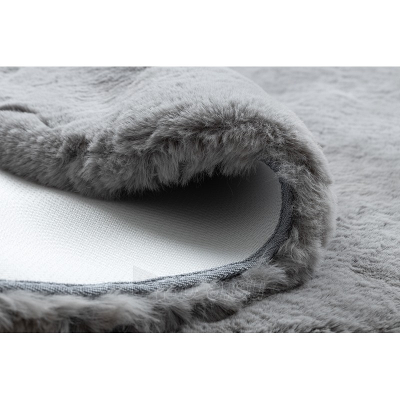 Apvalus pilkas kailio imitacijos kilimas TEDDY | ratas 100 cm paveikslėlis 11 iš 16