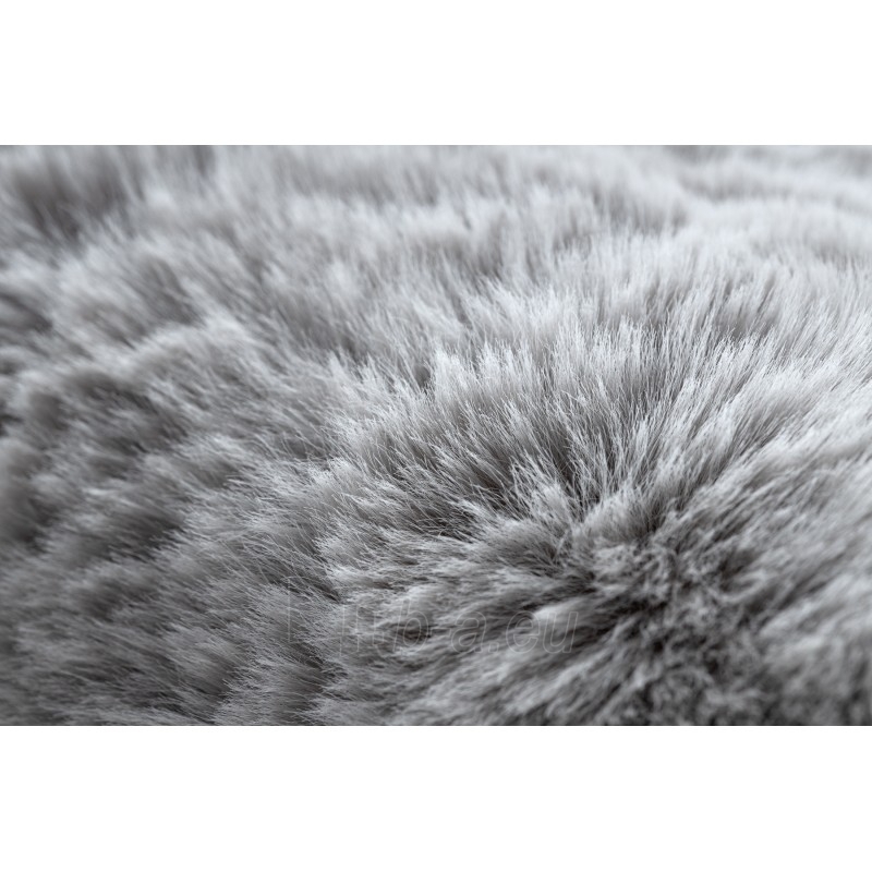 Apvalus pilkas kailio imitacijos kilimas TEDDY | ratas 80 cm paveikslėlis 13 iš 16