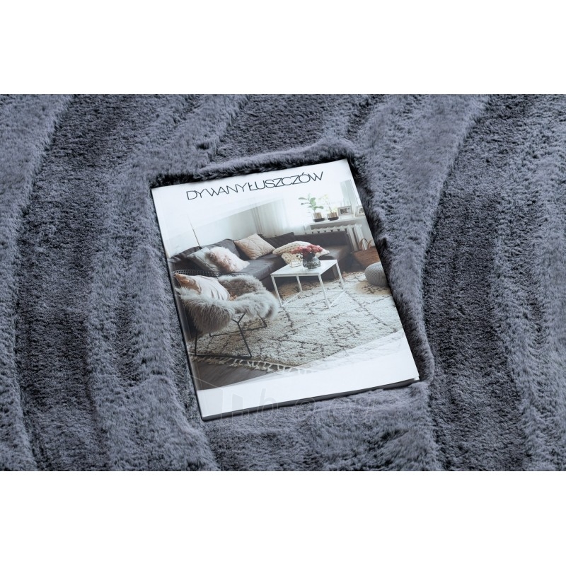 Apvalus pilkos spalvos kailio imitacijos kilimas LAPIN | ratas 100 cm paveikslėlis 1 iš 16