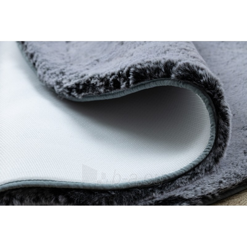 Apvalus pilkos spalvos kailio imitacijos kilimas LAPIN | ratas 100 cm paveikslėlis 10 iš 16