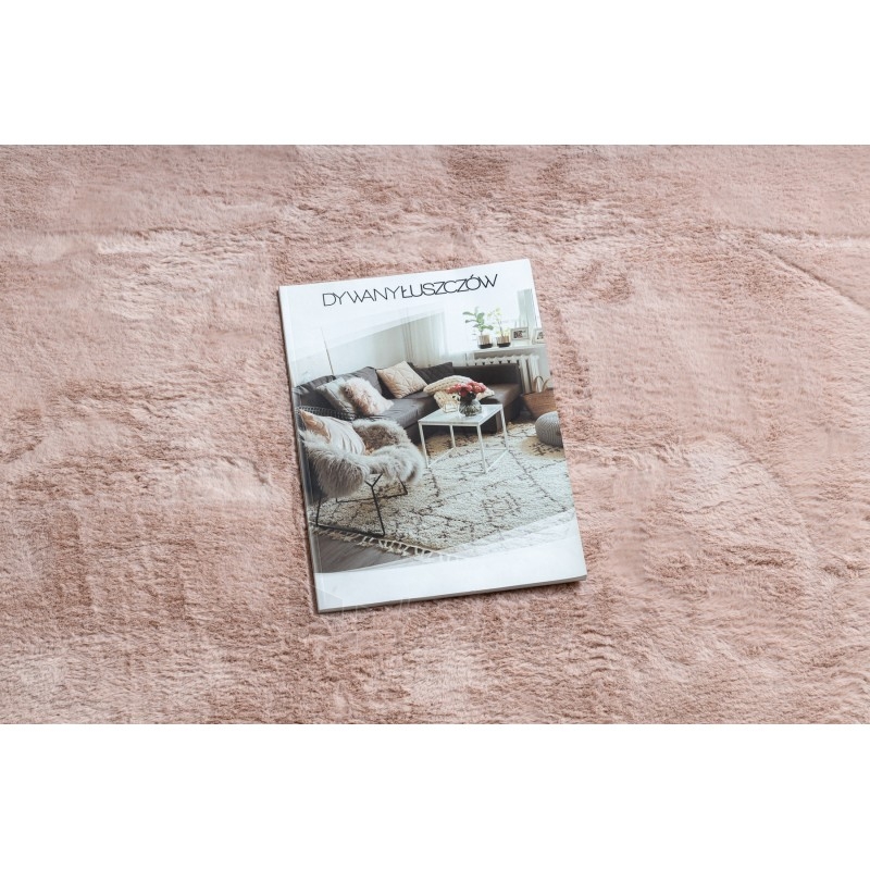 Apvalus rausvas kailio imitacijos kilimas POSH | ratas 80 cm paveikslėlis 1 iš 17