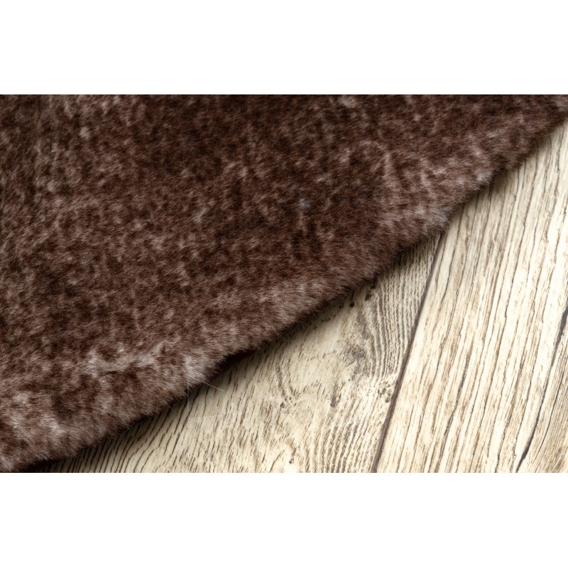 Apvalus rudas kailio imitacijos kilimas LAPIN | ratas 100 cm paveikslėlis 7 iš 16