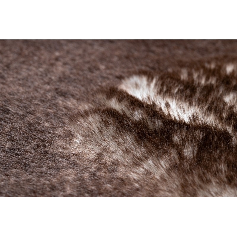 Apvalus rudas kailio imitacijos kilimas LAPIN | ratas 100 cm paveikslėlis 5 iš 16