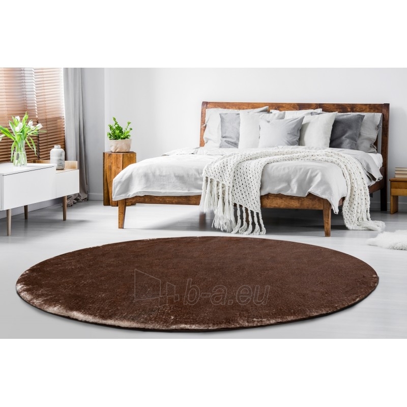Apvalus rudas kailio imitacijos kilimas LAPIN | ratas 100 cm paveikslėlis 4 iš 16