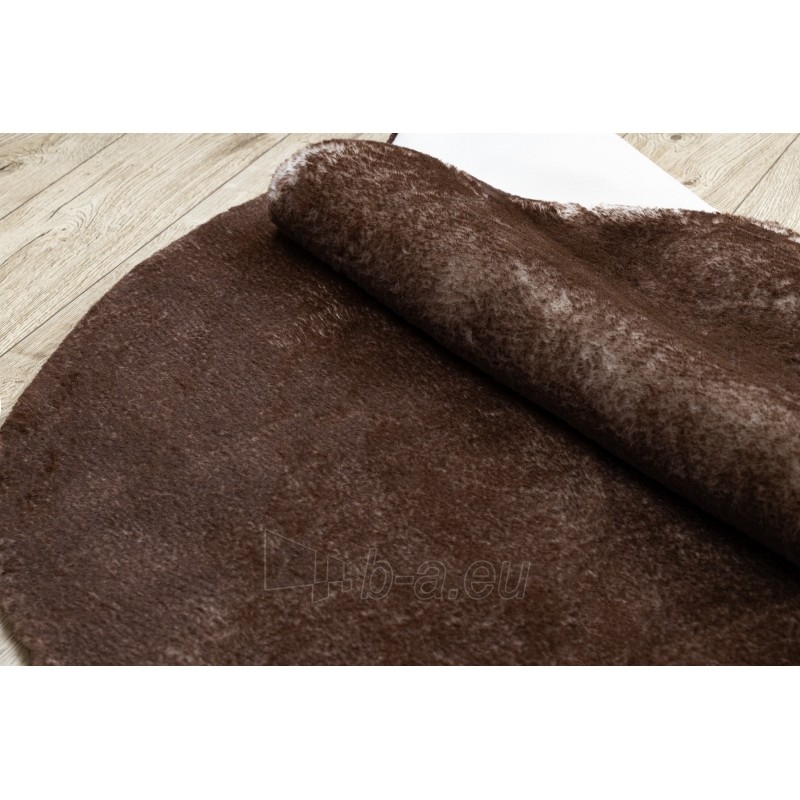 Apvalus rudas kailio imitacijos kilimas LAPIN | ratas 120 cm paveikslėlis 12 iš 16
