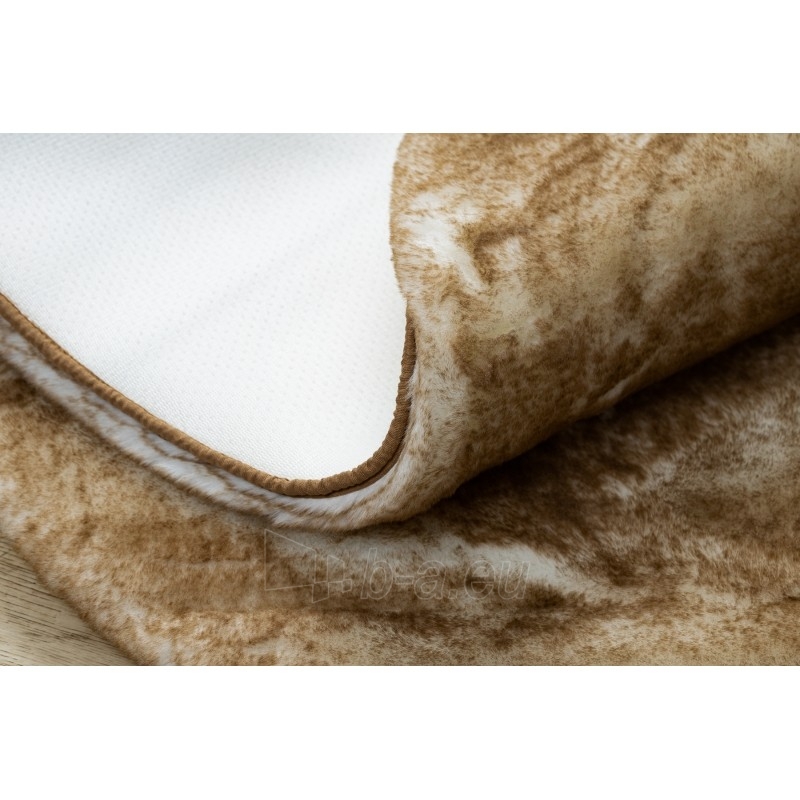 Apvalus rusvas kailio imitacijos kilimas LAPIN | ratas 100 cm paveikslėlis 14 iš 16