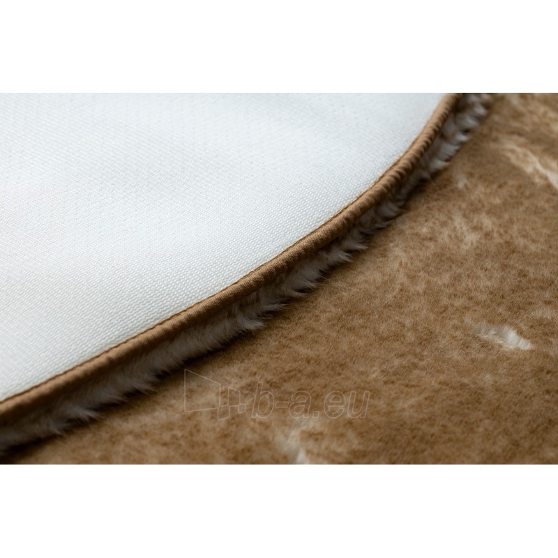 Apvalus rusvas kailio imitacijos kilimas LAPIN | ratas 100 cm paveikslėlis 9 iš 16