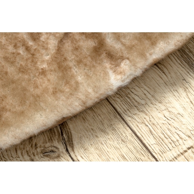 Apvalus rusvas kailio imitacijos kilimas LAPIN | ratas 100 cm paveikslėlis 7 iš 16