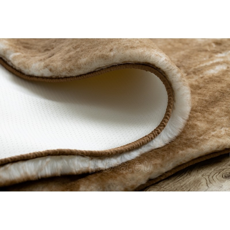 Apvalus rusvas kailio imitacijos kilimas LAPIN | ratas 180 cm paveikslėlis 11 iš 16